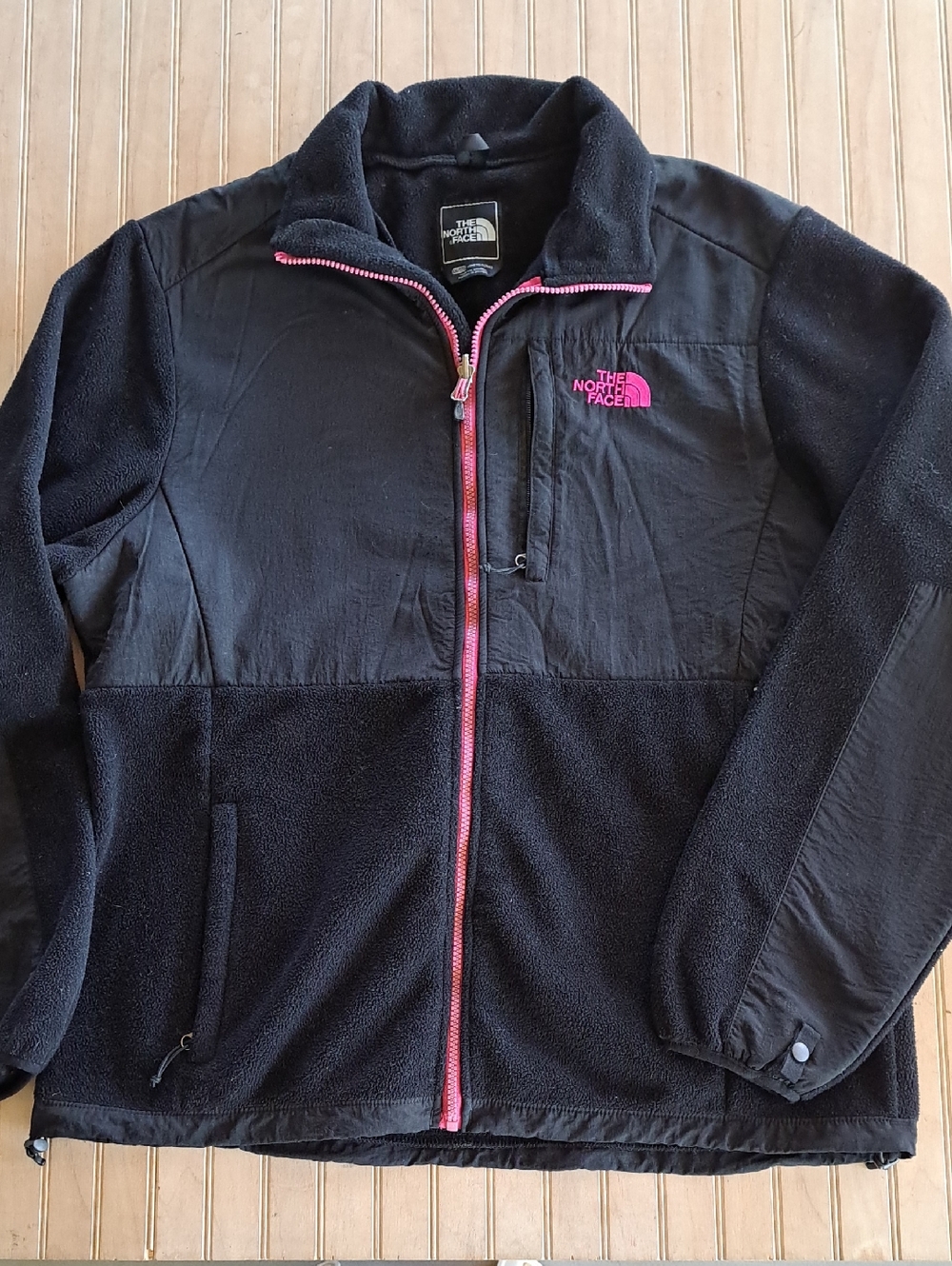The North Face Polartec Classic Black Pink Full Zip Fleece Jacket Sporty Hiking